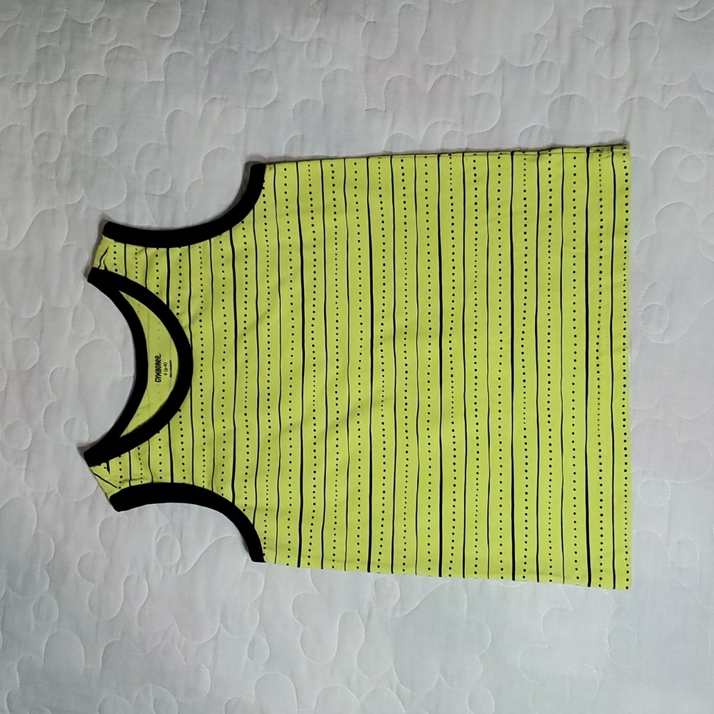 Gymboree Boy's Neon Yellow and Navy Tank Top, Size Small (5/6)